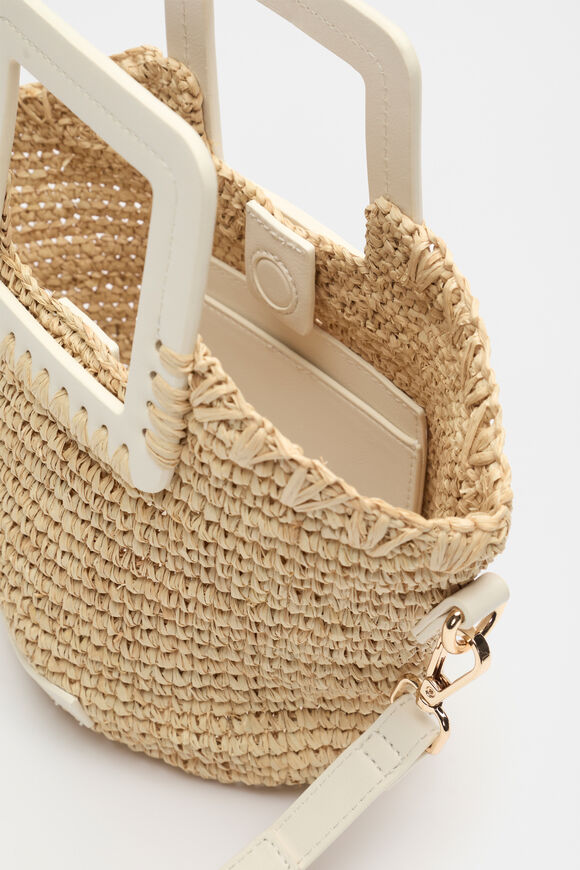 Mini Raffia Crossbody Bag  Cream  hi-res