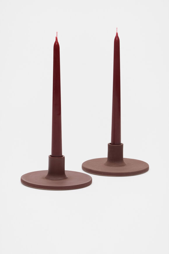 Taper Candle Set of 2  Claret  hi-res