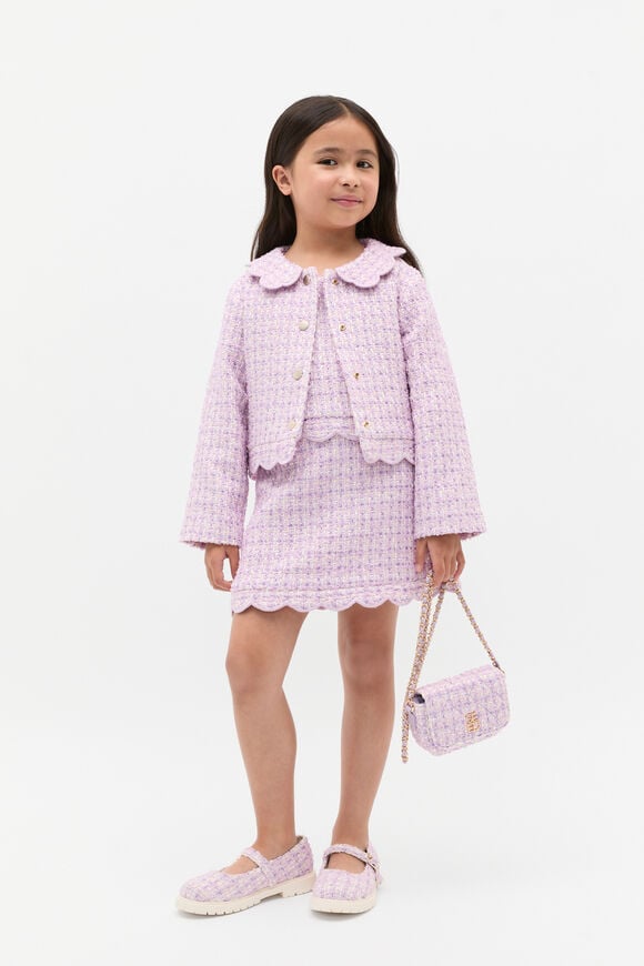 Scallop Tweed Skirt  Soft Lilac  hi-res