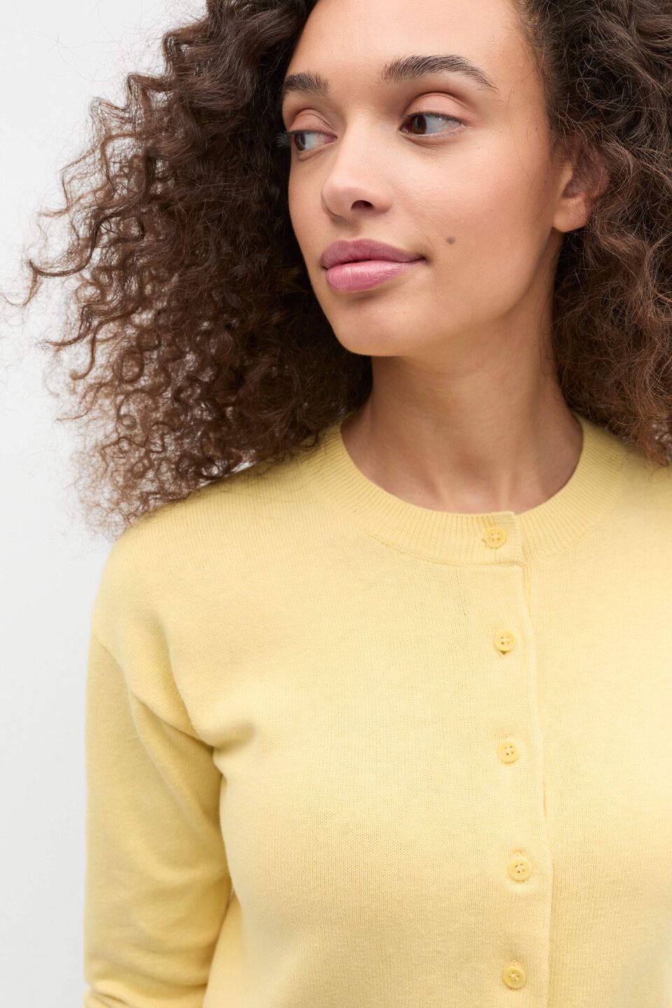 Linen Blend Cardigan  Buttercup