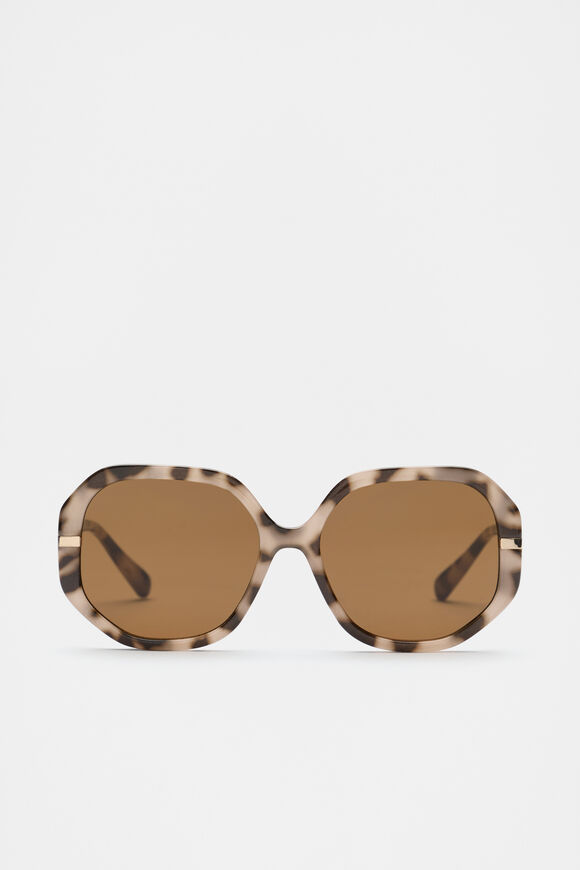 Clara Oversized Glam Sunglasses  Milky Tort  hi-res