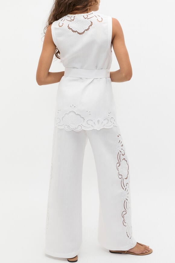 Cutwork Woven Belted Vest  Whisper White  hi-res