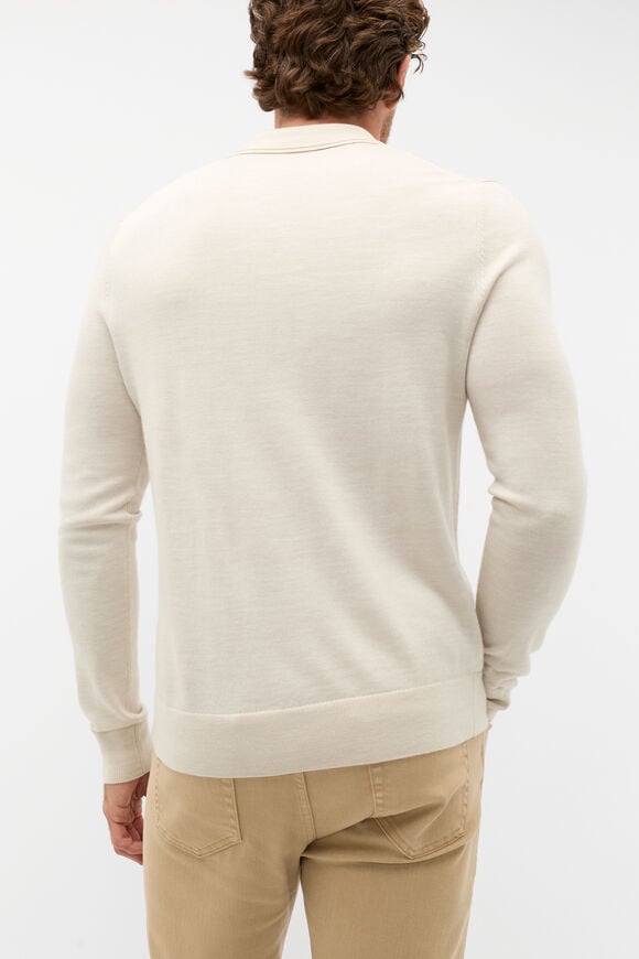 Merino Wool Cardigan  Cool Stone Marle  hi-res