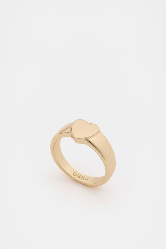 Heart Signet Ring  Gold  hi-res