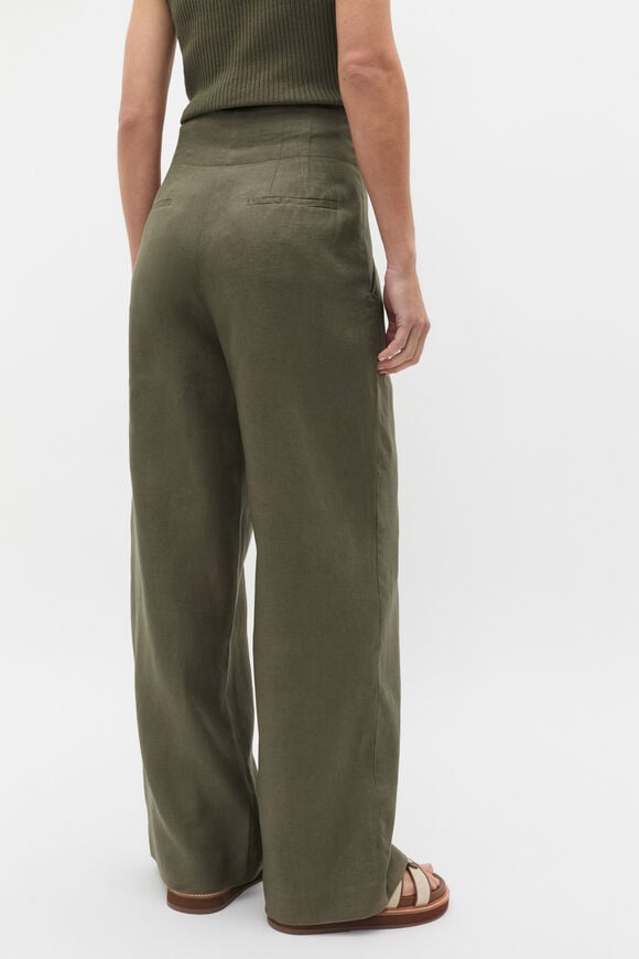 Core Linen Waisted Pant  Olive Leaf  hi-res