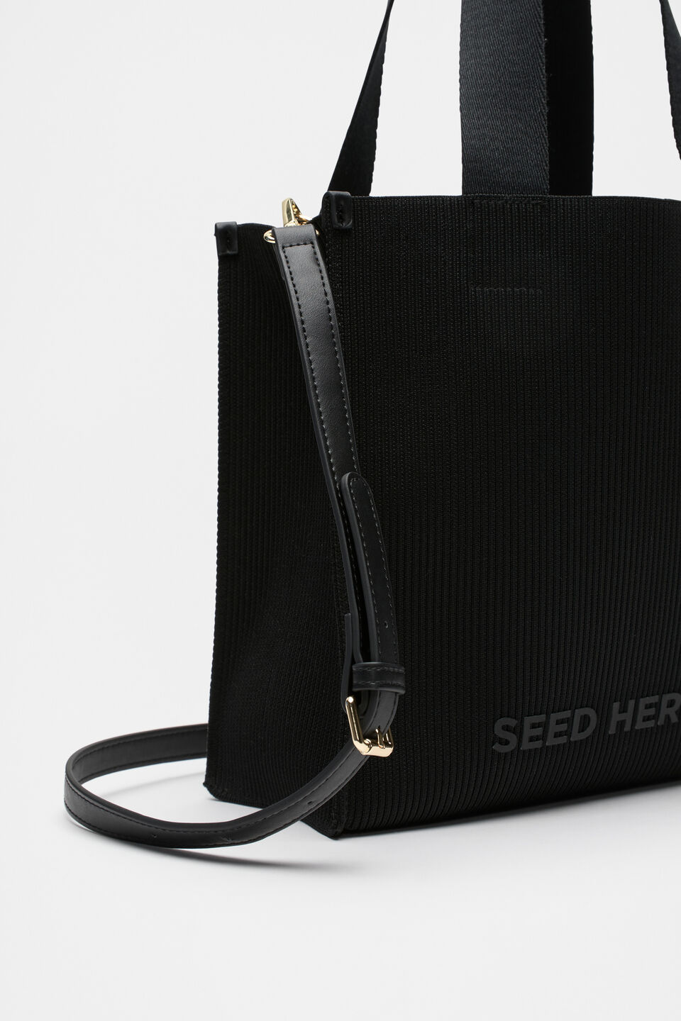 Small Knit Tote  Black