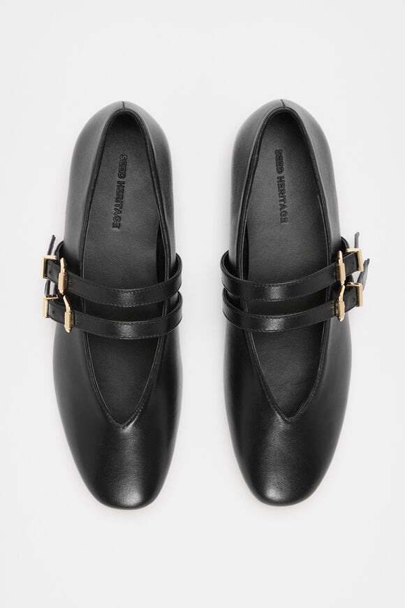 Astrid Double Strap Ballet Flat  Black  hi-res