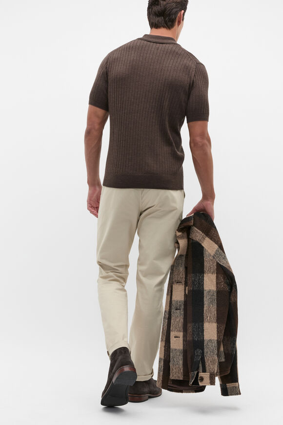 Merino Wool Polo  Dark Espresso Marle  hi-res