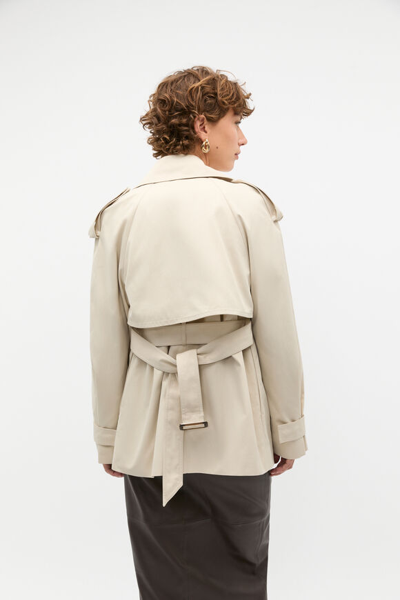 Cropped Trench Coat  Oat  hi-res