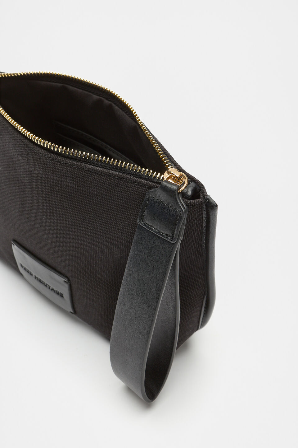 Fabric Detail Pouch  Black