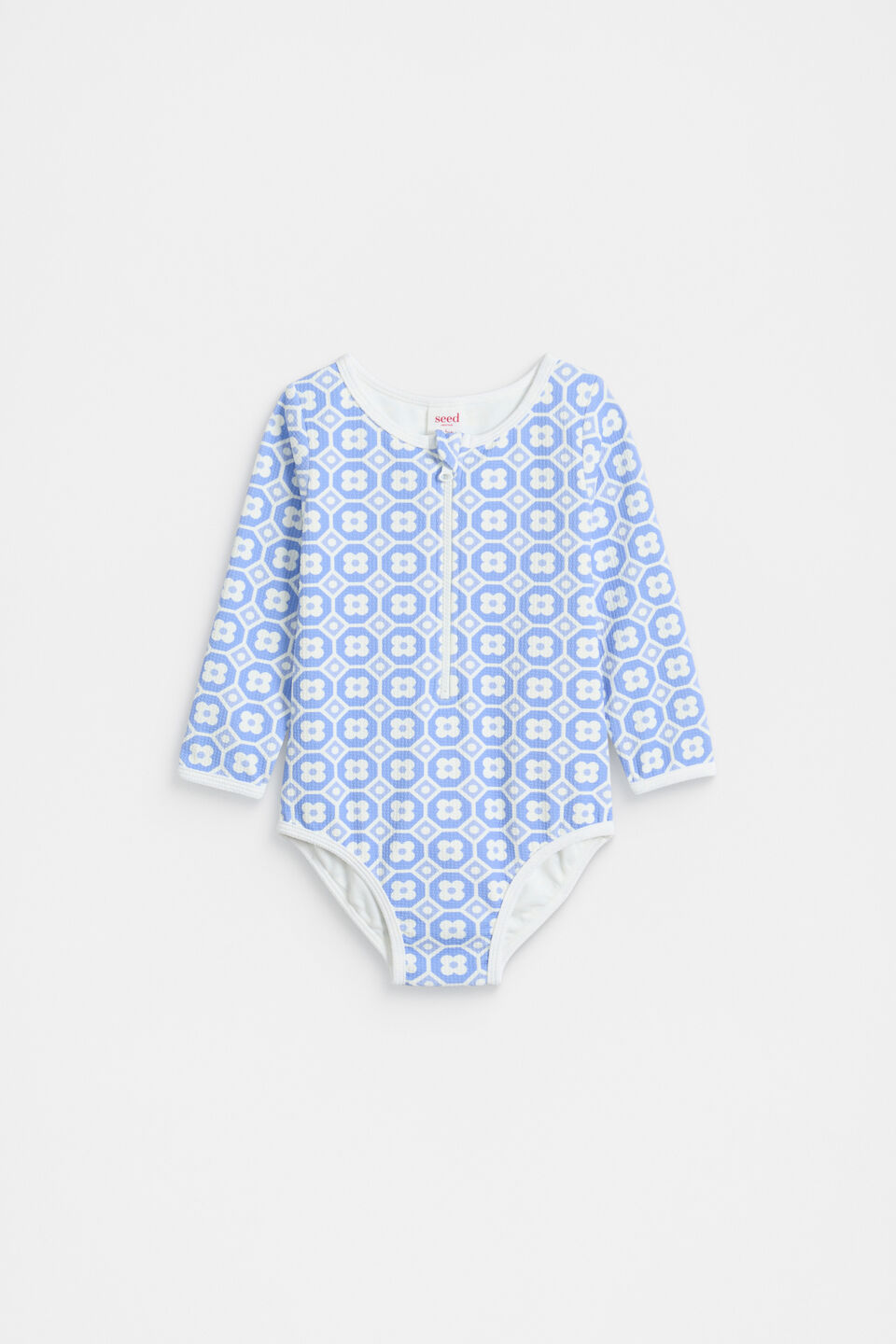 Flower Tile Rashsuit  Luna Blue