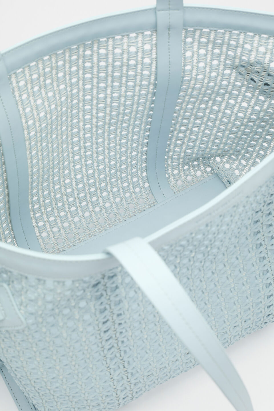 Open Weave Detail Tote  Bluebell
