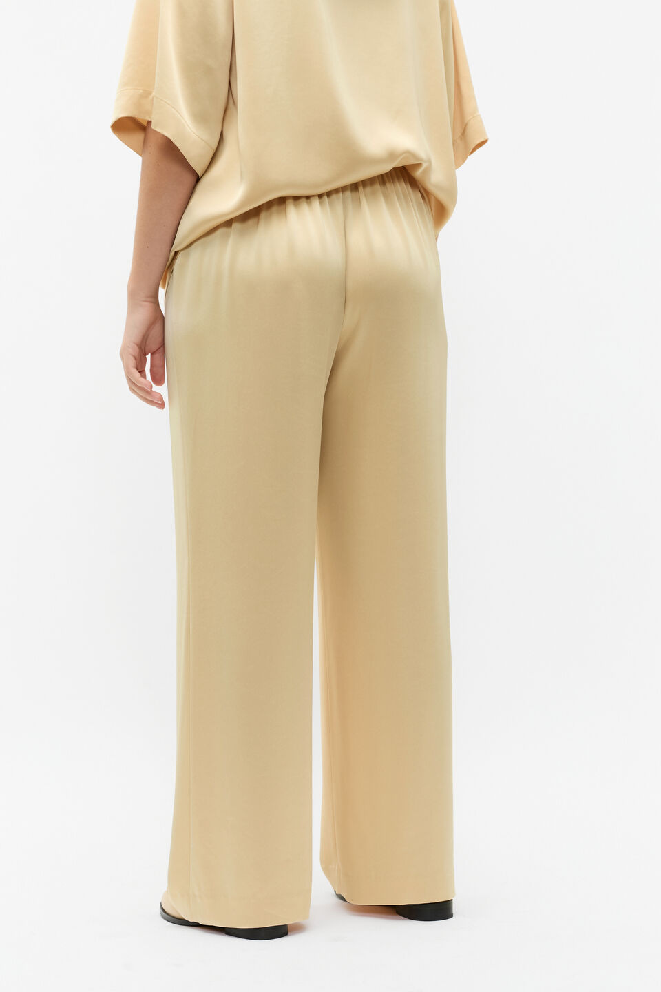 Satin Wide Leg Pant  Marzipan