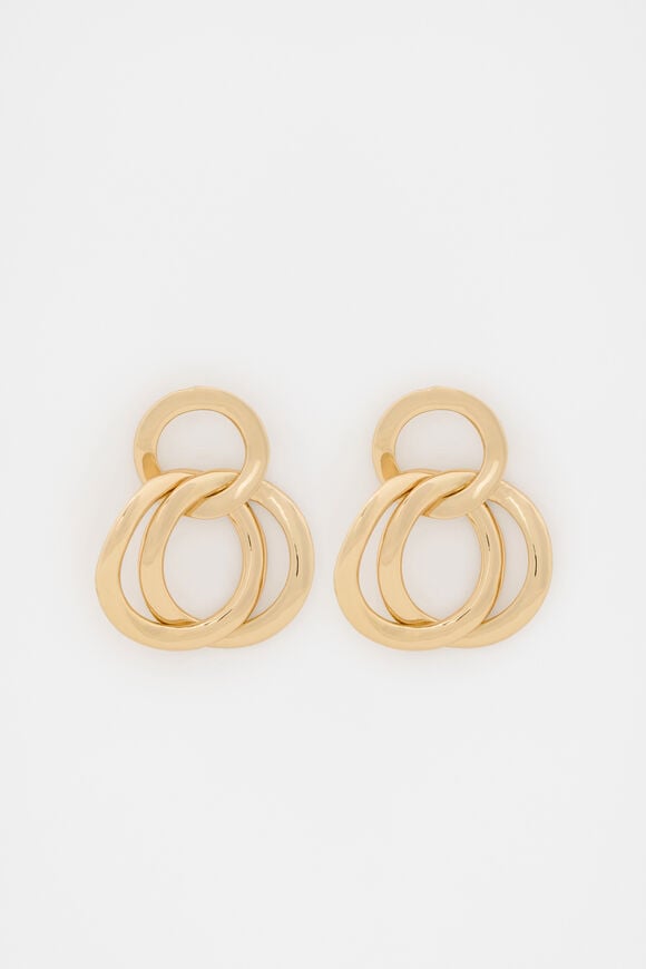 Large Links Drop Earring  Gold  hi-res