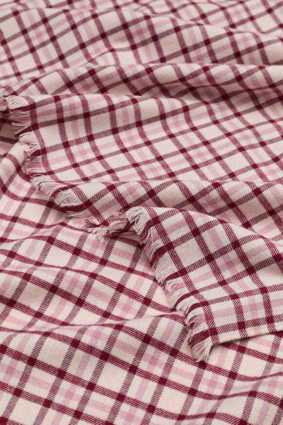 Multi Check Scarf  Plum Red  hi-res