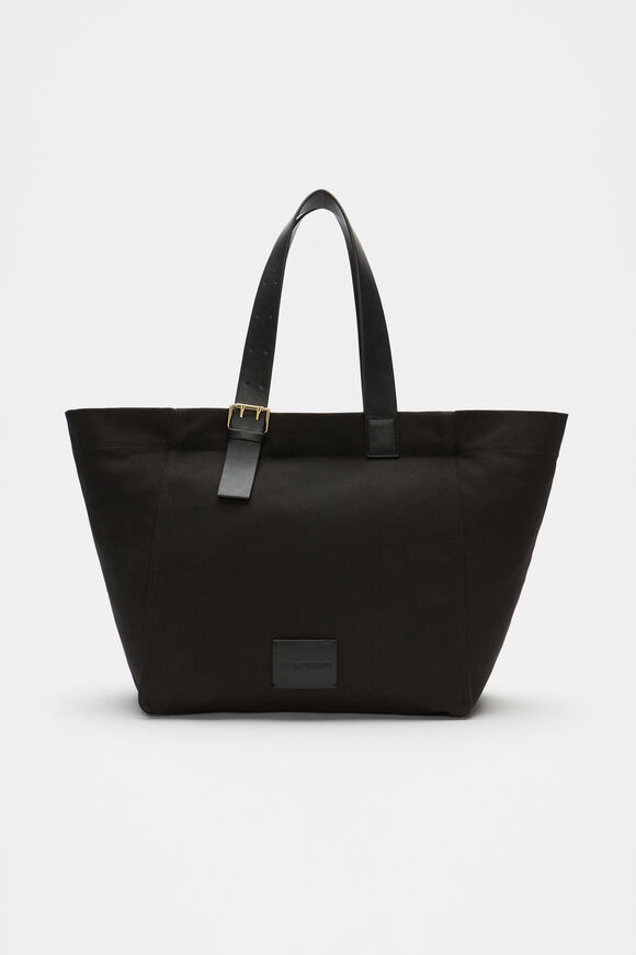 Relaxed Fabric Tote  Black  hi-res