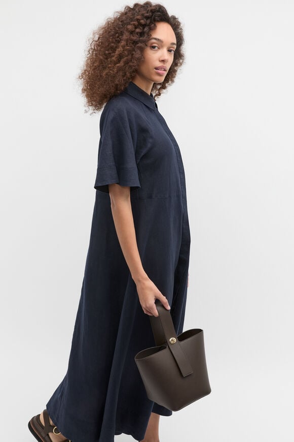 Linen Shirt Dress  Twilight Blue  hi-res