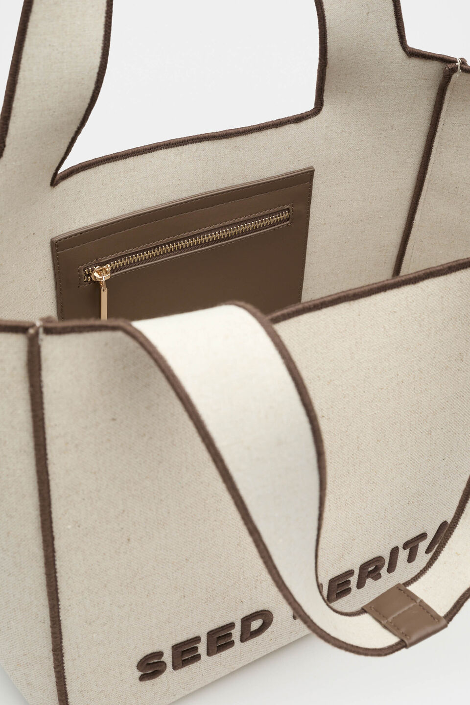 Fabric Logo Tote  Pinecone