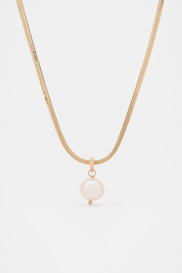 Pearl Pendant Necklace  Gold  hi-res
