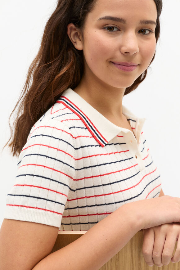 Stripe Knit Dress  Light Cream  hi-res