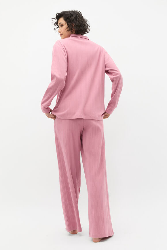 Vertical Rib Shirt and Pant Set  Mauve  hi-res