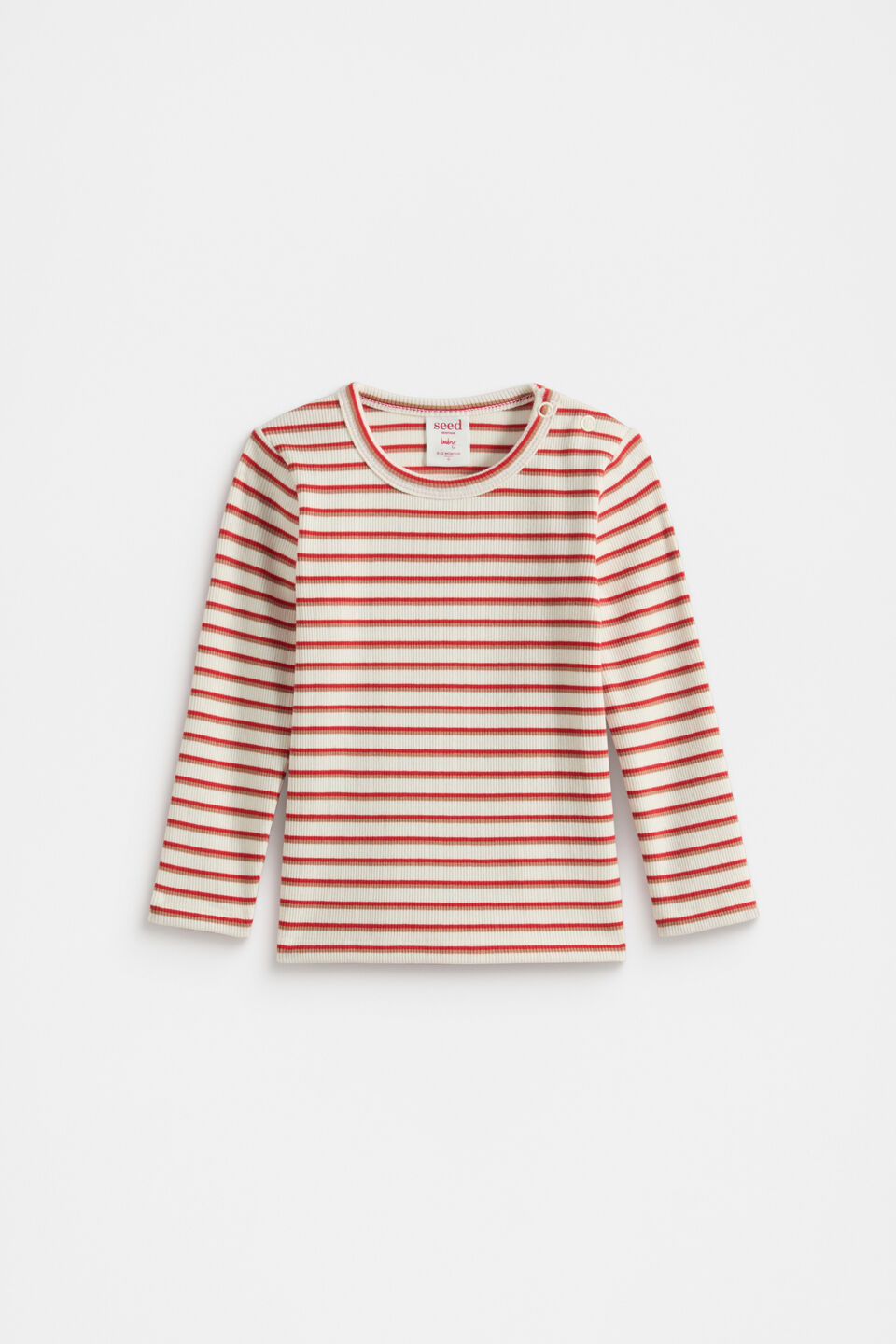 Stripe Rib Tee  Chilli Red