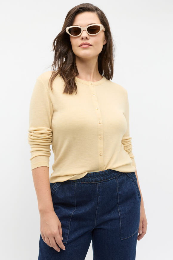 Australian Merino Cardigan  Marzipan  hi-res