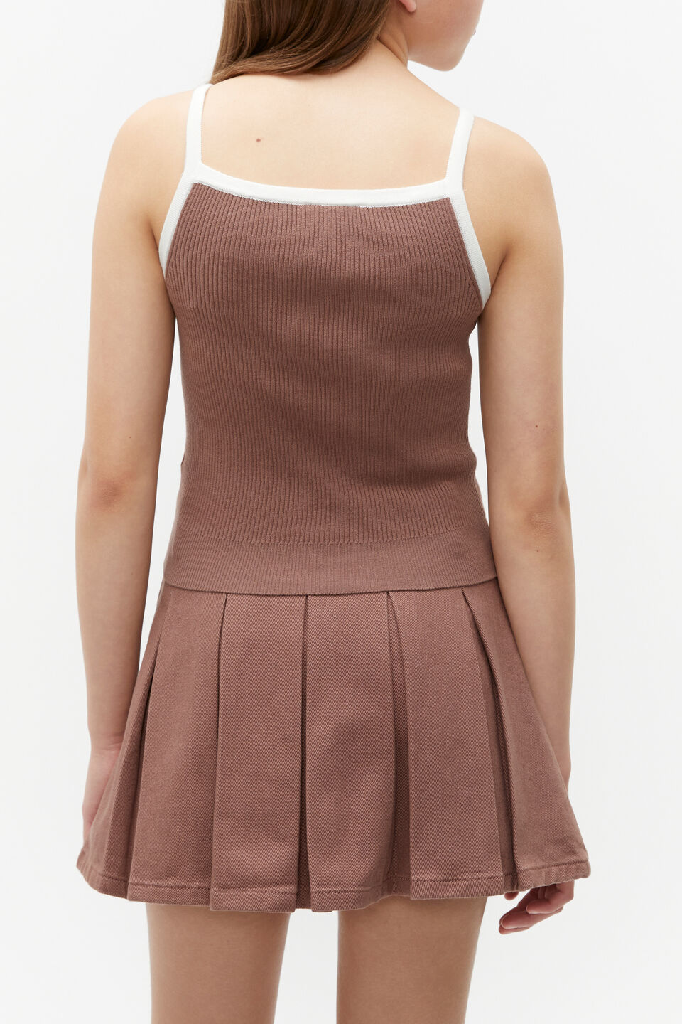 Contrast Knit Tank  Cocoa