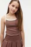 Contrast Knit Tank  Cocoa  hi-res
