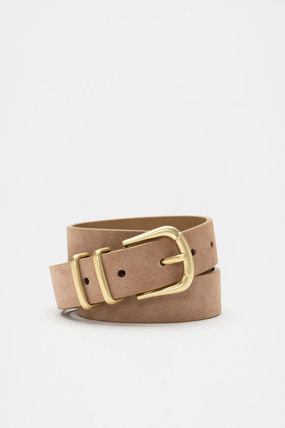 Amara Metal Tip Belt  Amaretto Suede  hi-res