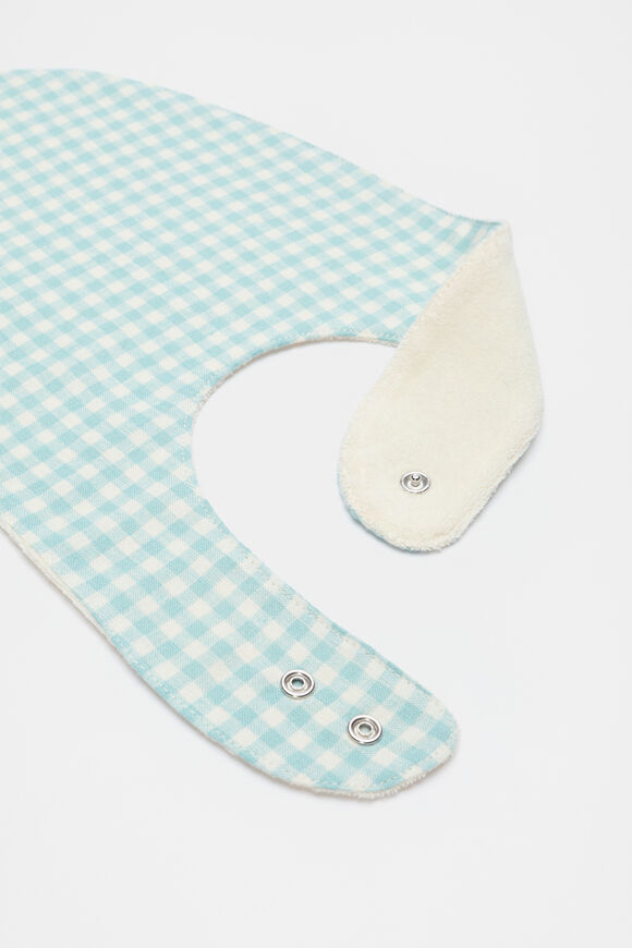 Gingham Dribble Bib  Seaspray  hi-res