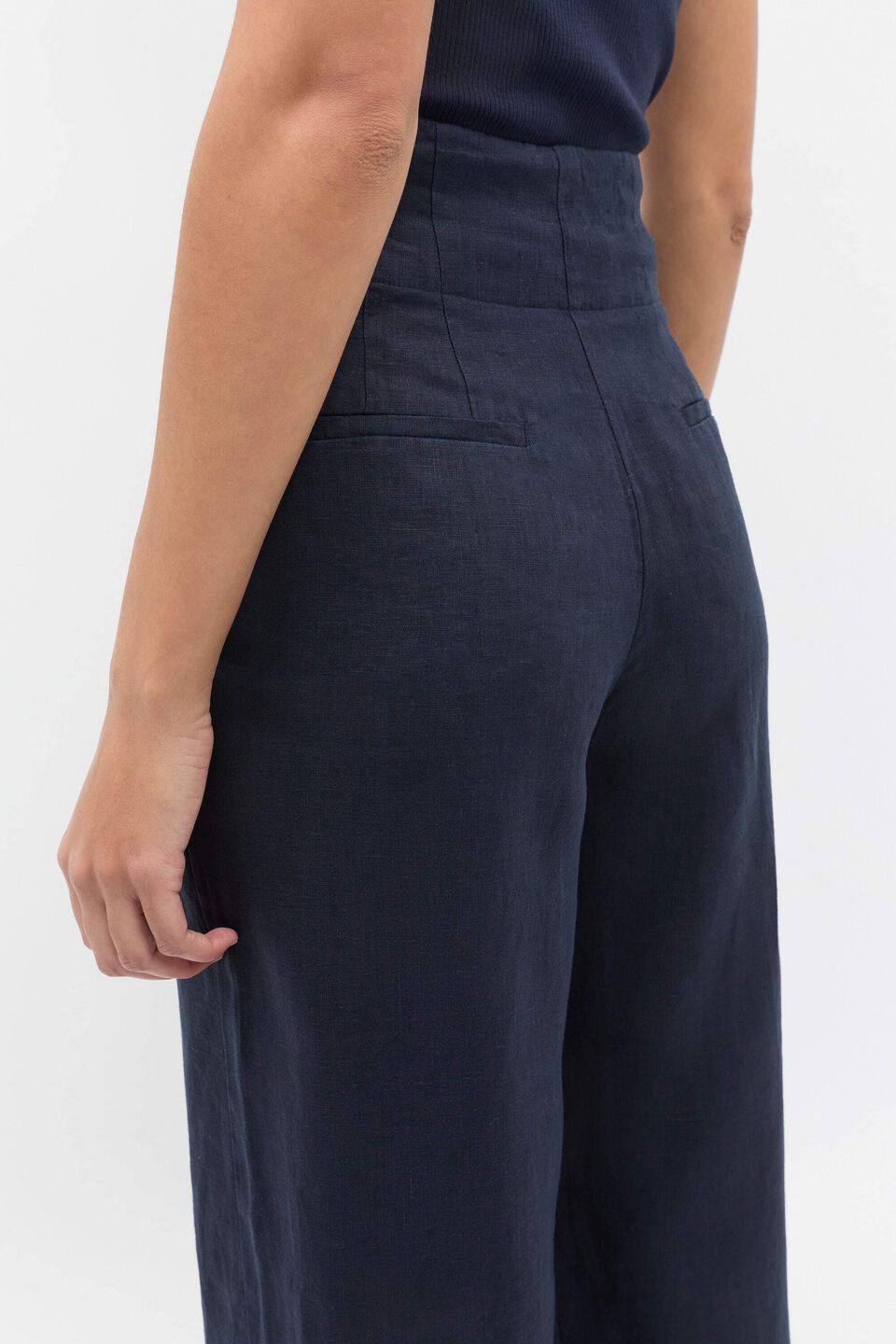 Core Linen Waisted Pant  Twilight Blue