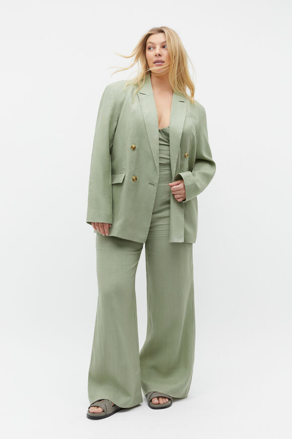 Linen Balconette Top  Pale Olive  hi-res