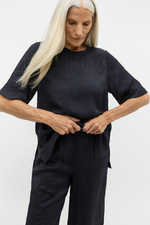 Textured Satin Tee  Twilight Blue  hi-res