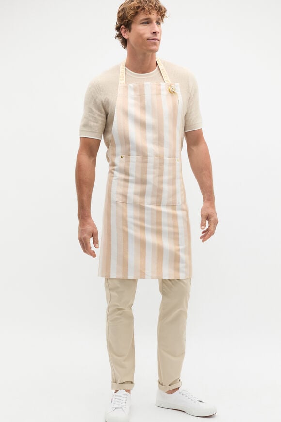 Alyra Stripe Adult Apron  Ecru  hi-res