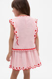 Scallop Stripe Top  Strawberry Red  hi-res