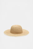 Wide Brim Contrast Hat  White  hi-res