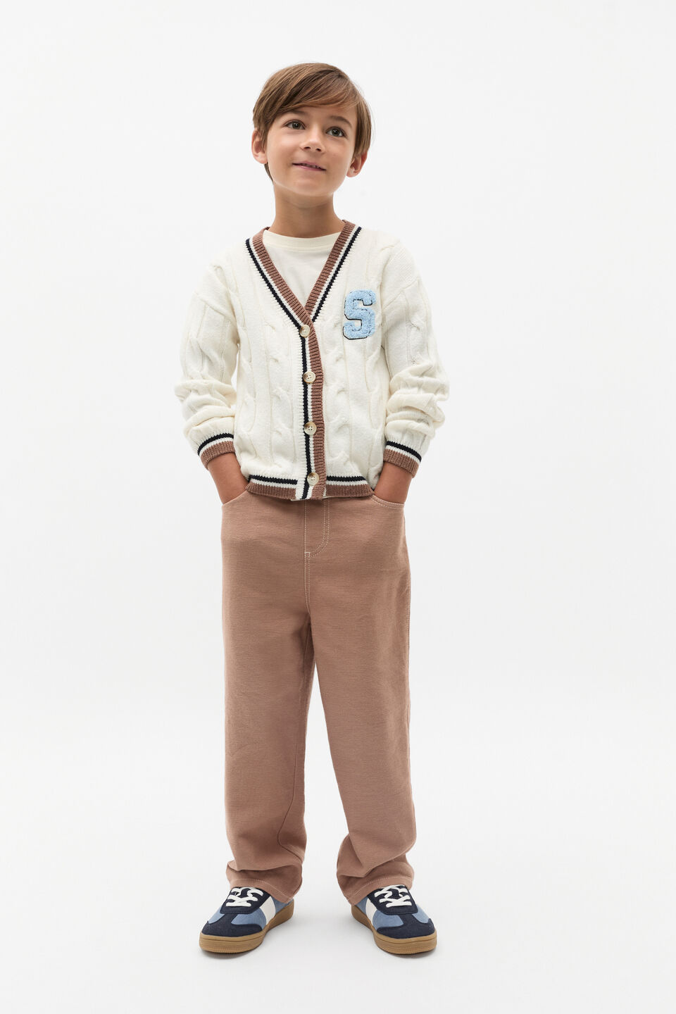 Varsity Cardigan  Classic Cream