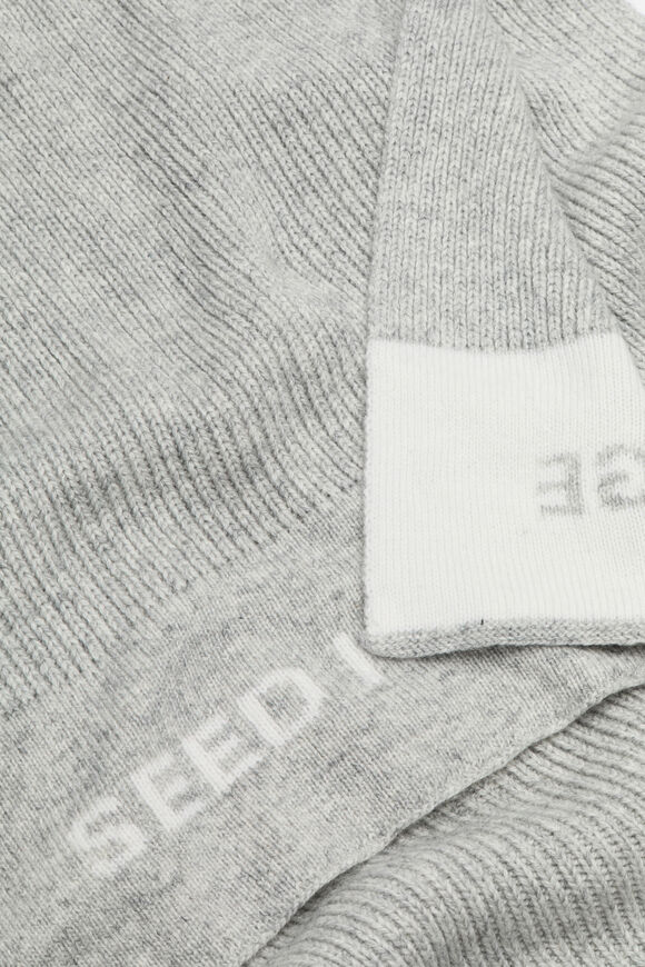 Rib Knit Logo Scarf  Silver Marle  hi-res