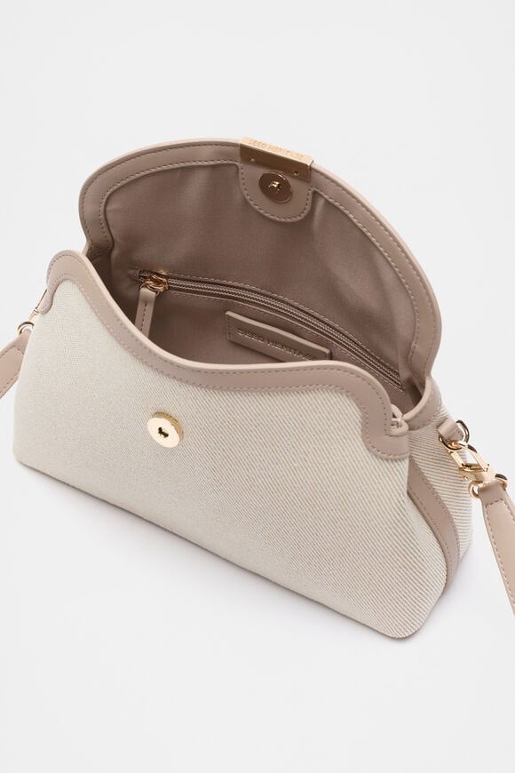 Textured Curved Handbag  Cookie  hi-res