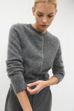 Brushed Cashmere Button Cardigan  Charcoal Grey Marle  hi-res