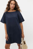 Linen Wave Scallop Mini Dress  Twilight Blue  hi-res