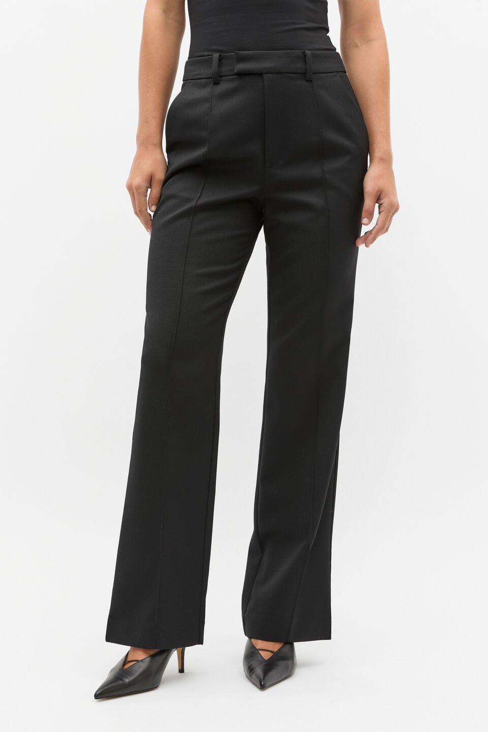 Wool Blend Tailored Pant  Black