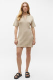 Cotton Blend Polo Knit Dress  Sandshell Marle  hi-res