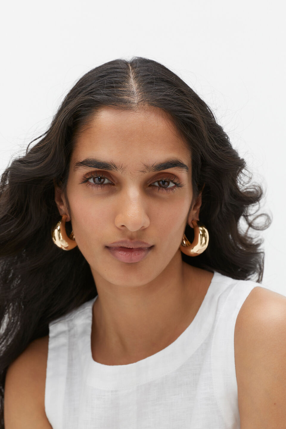 Wide Puff Hoop  Gold