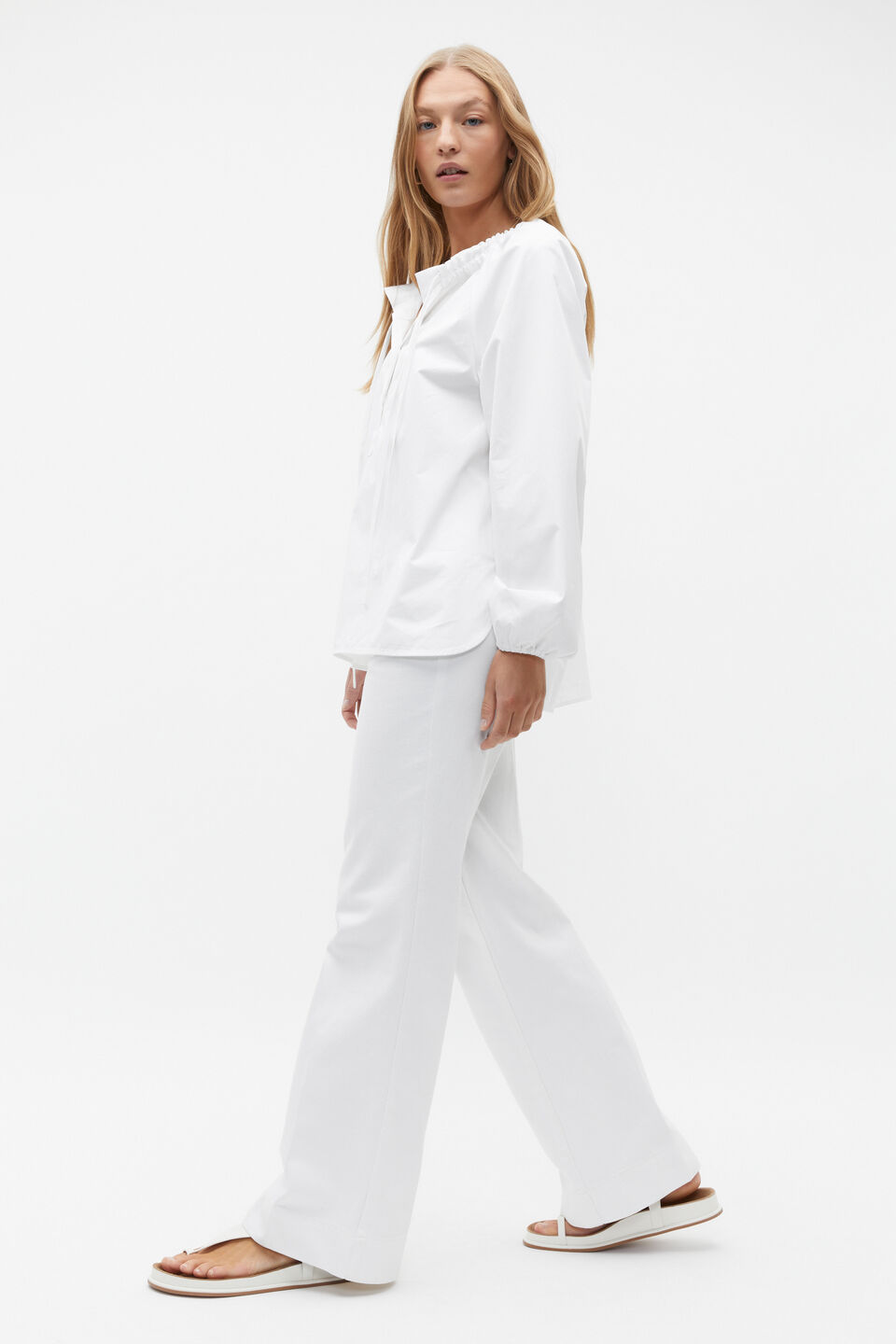 Tie Detail Poplin Blouse  Whisper White