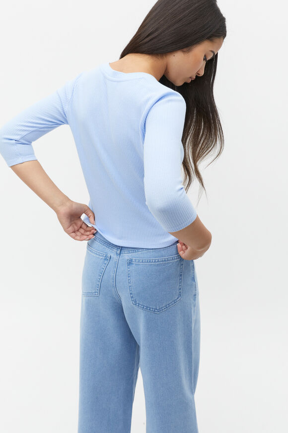 Button Up Rib Tee  Blue Jay  hi-res