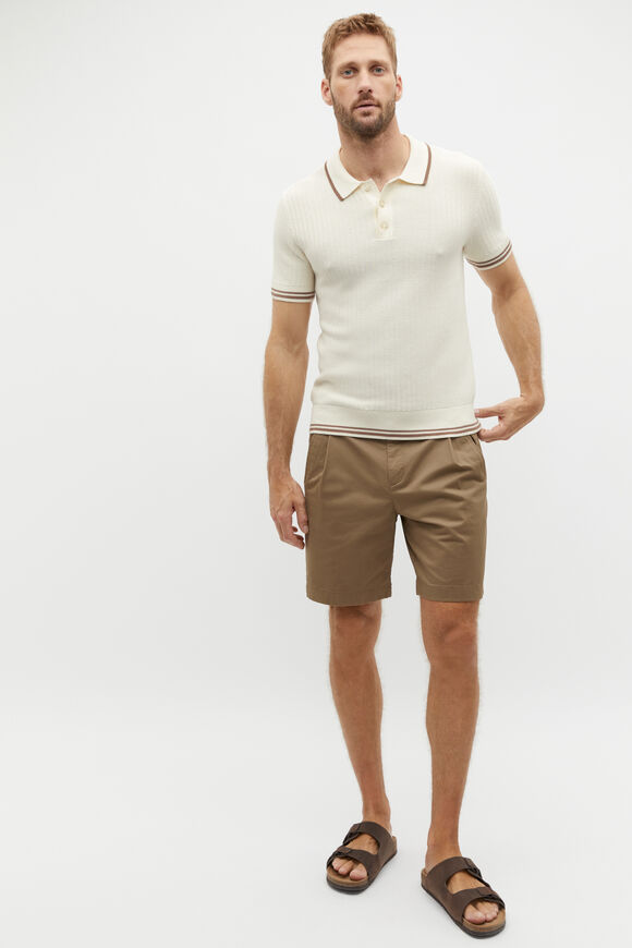 Braided Knit Polo  Ivory  hi-res