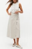 Denim Wrap Front Buckle Skirt  Oat  hi-res