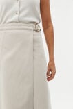 Denim Wrap Front Buckle Skirt  Oat  hi-res